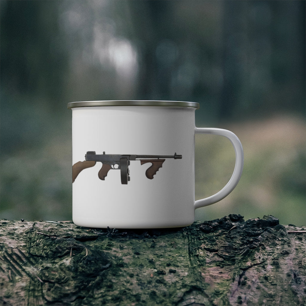 Tommy Gun Enamel Camping Mug