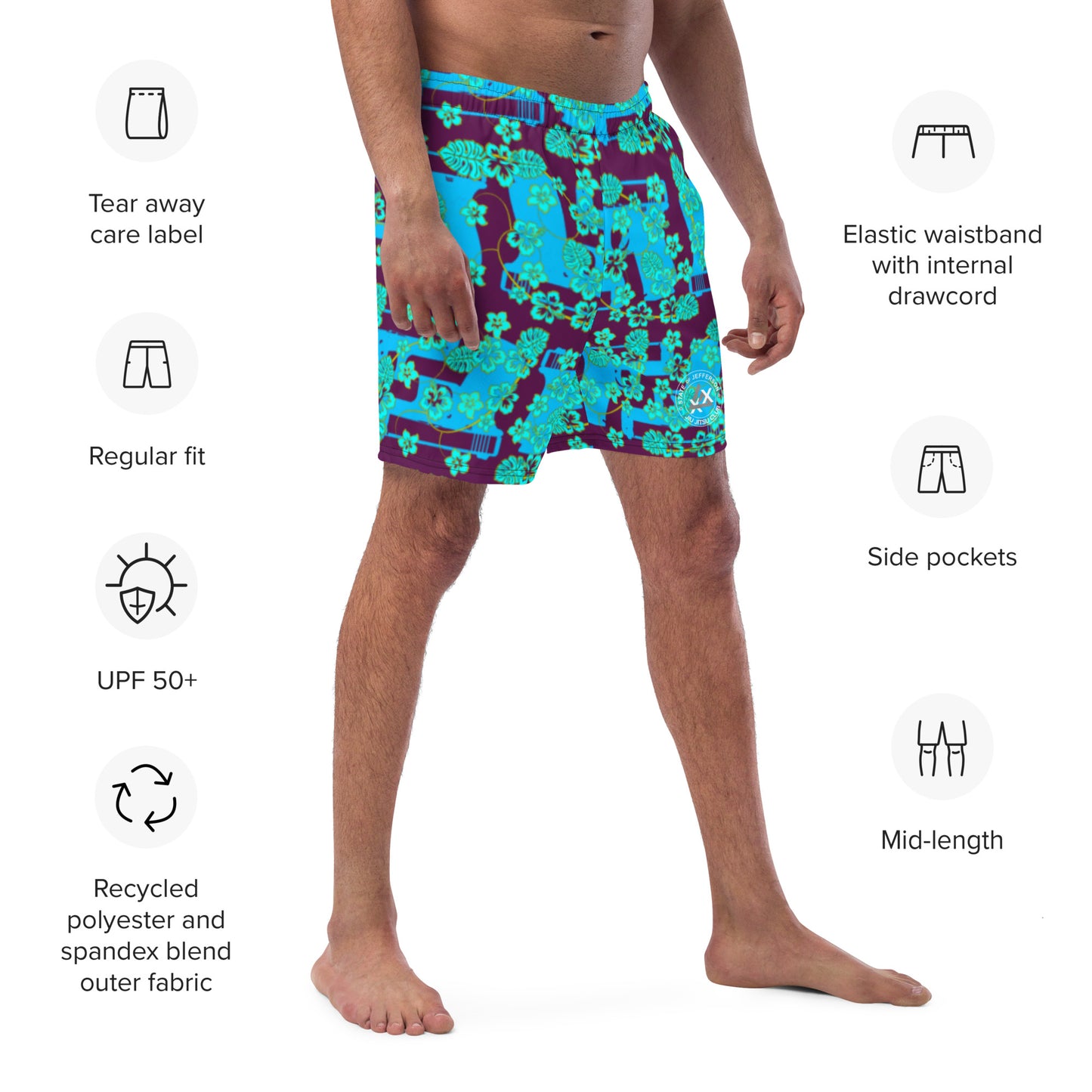 Blue Hawaii Pistol Trunks