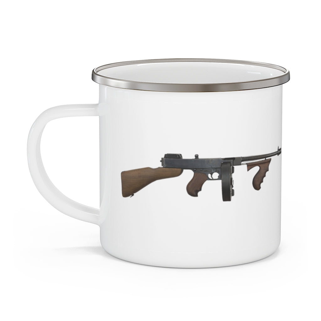 Tommy Gun Enamel Camping Mug