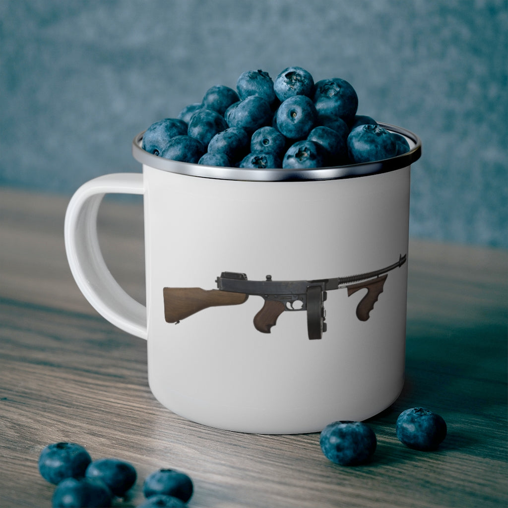 Tommy Gun Enamel Camping Mug