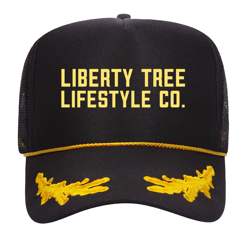 Gold Leaf Liberty Tree Trucker Hat