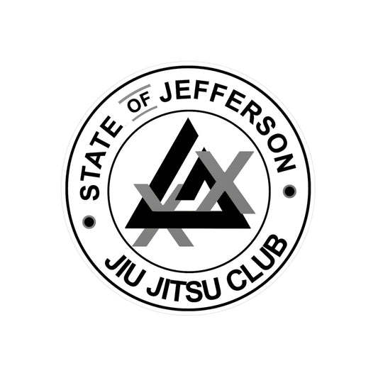SOJ BJJ White Indoor/Outdoor Sticker
