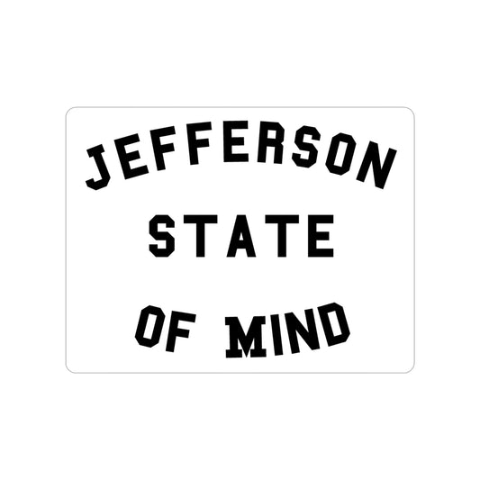 Jefferson State of Mind Clear Background Outdoor Sticker