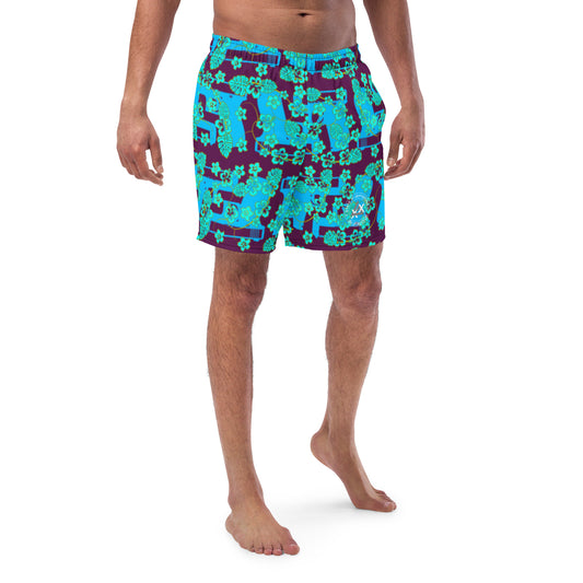 Blue Hawaii Pistol Trunks