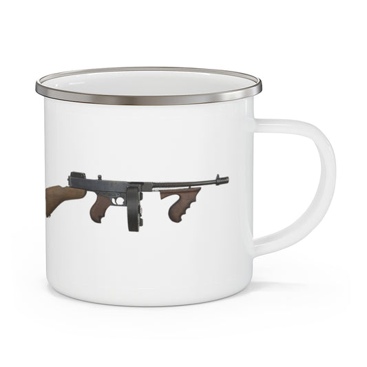 Tommy Gun Enamel Camping Mug
