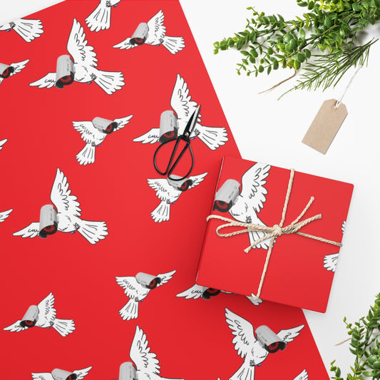 Surveillance Bird Wrapping Paper Red